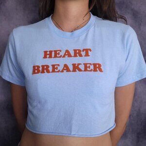 Heart Breaker cute Y2K style girly flirty crop top shirt